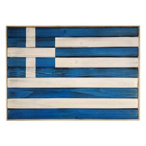 Wooden Greece Flag